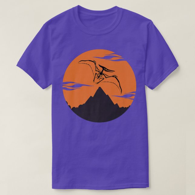 Pteranodon Skelett mit farbenprächtiger Hintergrun T-Shirt (Design vorne)