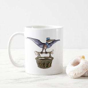 Pteranodon trägt einen Korb Kaffeetasse