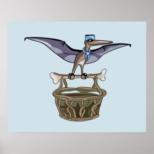 Pteranodon trägt einen Korb Poster