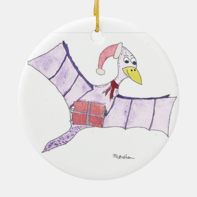 Pteranodon Weihnachtsverzierung Keramikornament (Hinten)
