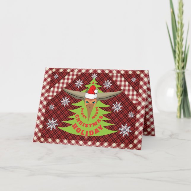 Pterodactyl Dino Christmas Card Feiertagskarte (Vorderseite)