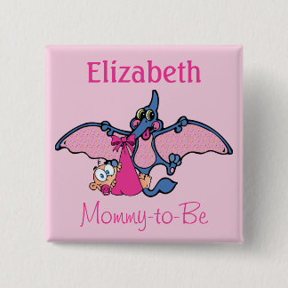 Pterodactyl Dinosaur Es ist eine Girl Baby Dusche Button