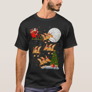 Pterodactyls Dinosaur Vogel Weihnachtsmann Schlitt T-Shirt