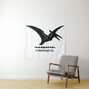 Pterodactylus-Dinosaur-Silhouette-Teppich Wandteppich