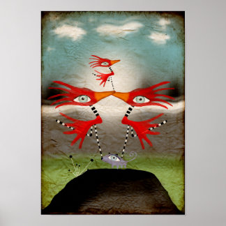 Pterodactylus, Familie Mutter Vater Baby Print Poster