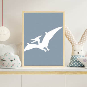 Pterodactylus-Silhouette-Kinderzimmer-Wandkunst Bl Poster