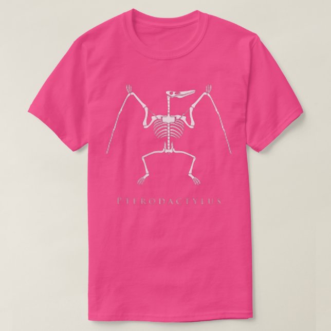 Pterodactylus Skeleton Flying Dinosaur Knochen Fan T-Shirt (Design vorne)