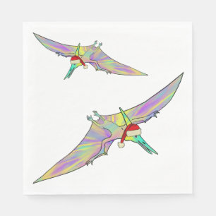 Pterodaktylus Bunter Weihnachtsdinosaurier Lustige Serviette