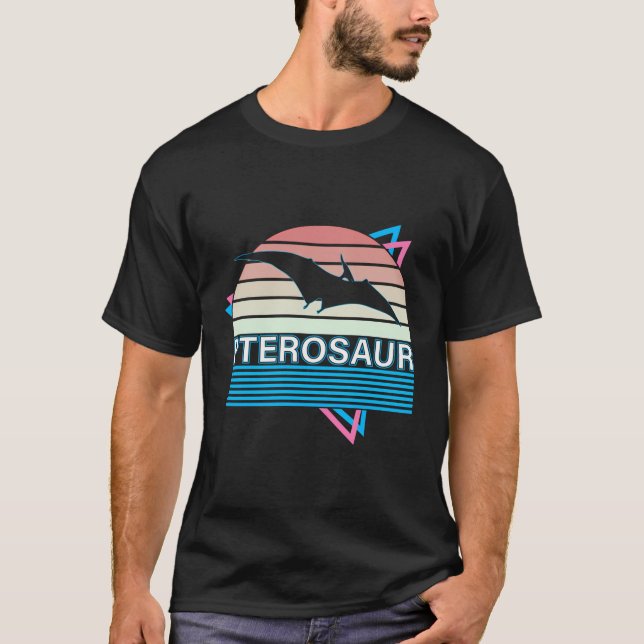 Pterosaur Retro Prehistorischer Flying Dinosaurier T-Shirt (Vorderseite)