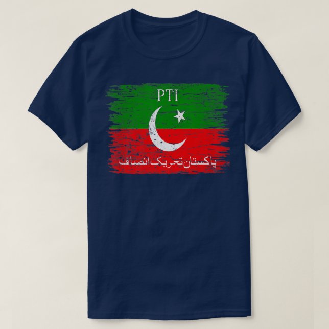 PTI Flag Imran Khan Pakistan Flagge Pakistanischer T-Shirt (Design vorne)