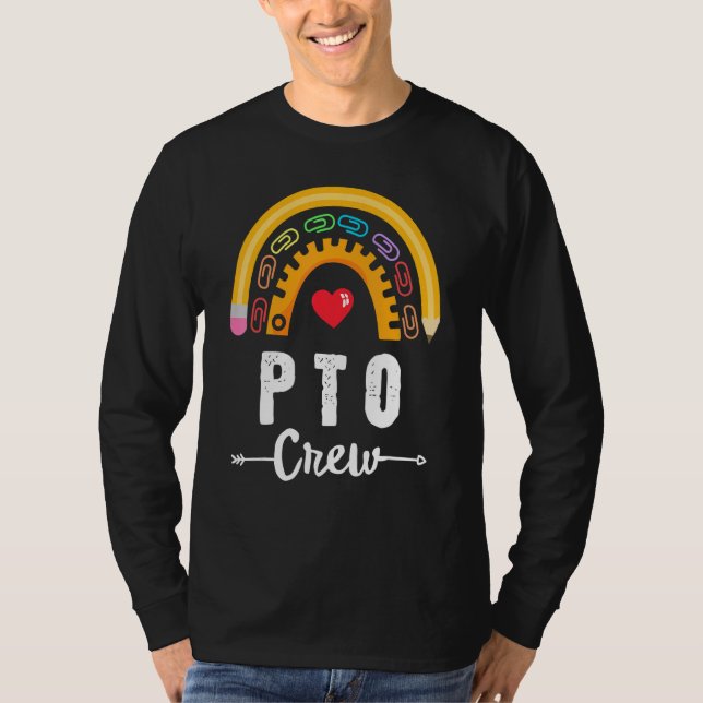 Pto Crew Eltern Schule Volunteer Board Mama Parent T-Shirt (Vorderseite)