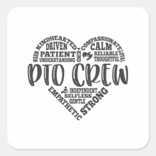 PTO-Crew, Elternlehrerorganisation Quadratischer Aufkleber