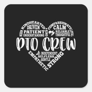 PTO-Crew, Elternlehrerorganisation Quadratischer Aufkleber