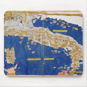 Ptolemaic Karte von Italien, 1482 (farbiges litho) Mousepad