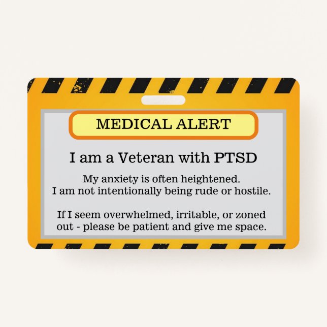 PTSD Alert-Abzeichen Ausweis (Vorderseite)