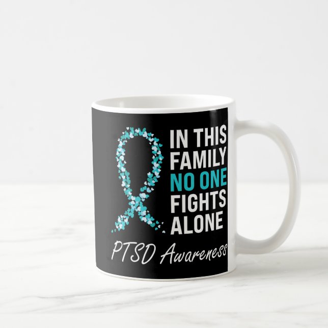 PTSD Awareness Aquamarin Ribbon Kaffeetasse (Rechts)