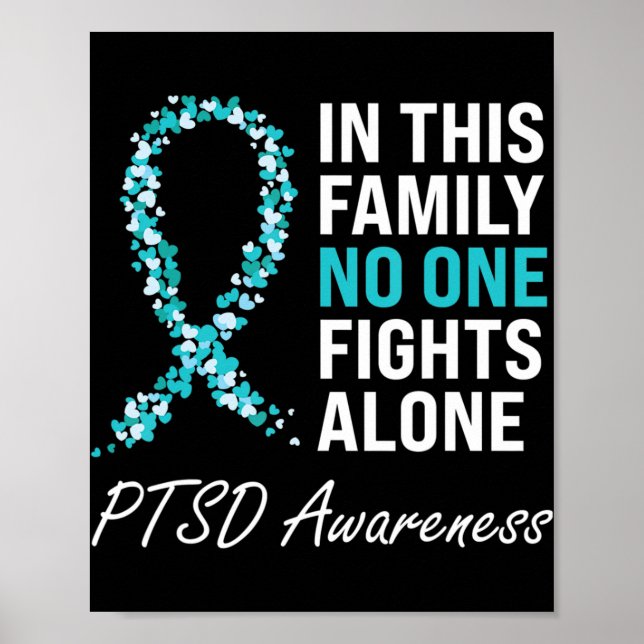 PTSD Awareness Aquamarin Ribbon Poster (Vorne)