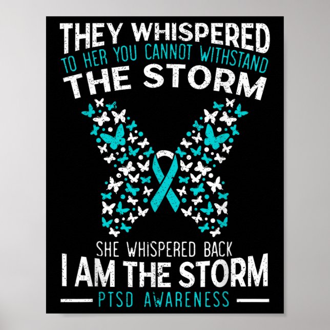 Ptsd Awareness Butterfly Posttraumatisches Stress  Poster (Vorne)