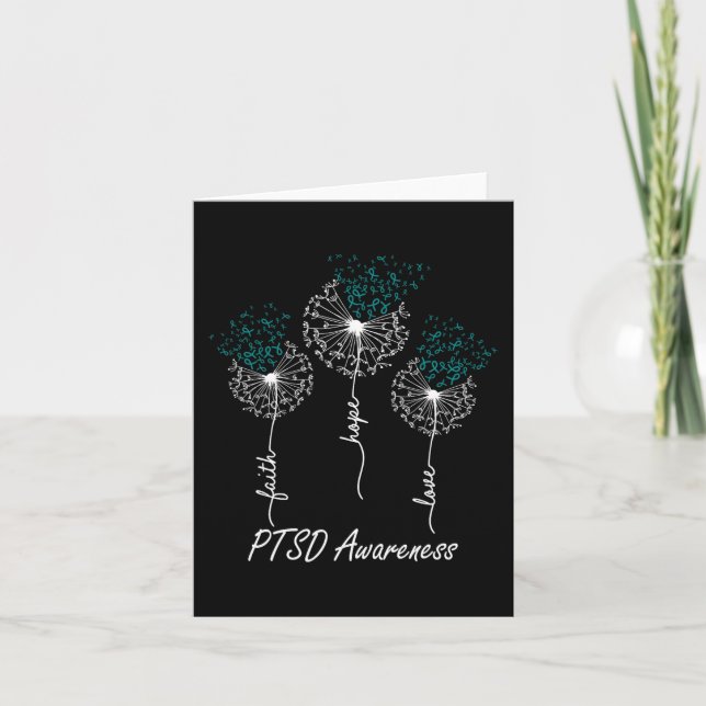 Ptsd Awareness Faith Hope Liebe Dandelion Karte (Vorderseite)