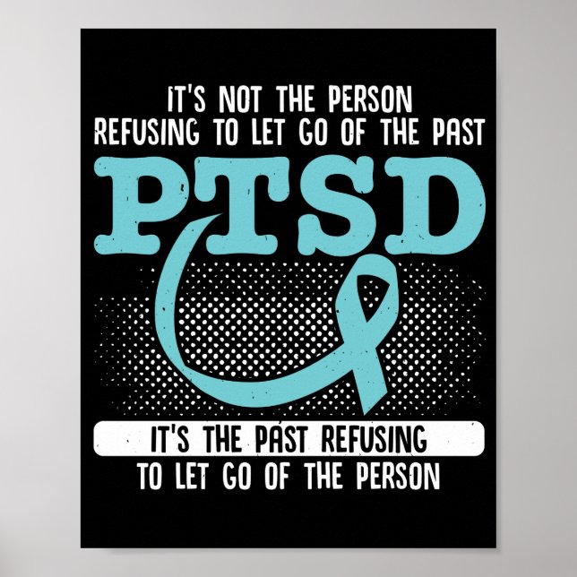 PTSD Awareness PTSD Aquamarin Ribbon Poster (Vorne)