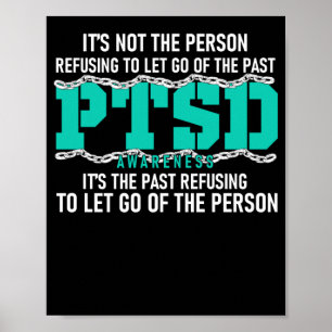 PTSD Awareness PTSD Awareness Aquamarin Ribbon Poster