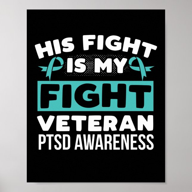 PTSD Awareness Sein Kampf ist mein Kampf PTSD Aqua Poster (Vorne)