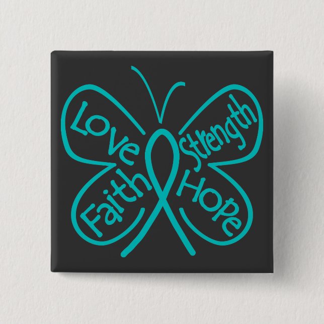 PTSD Butterfly Inspirierend Worte Button (Vorderseite)