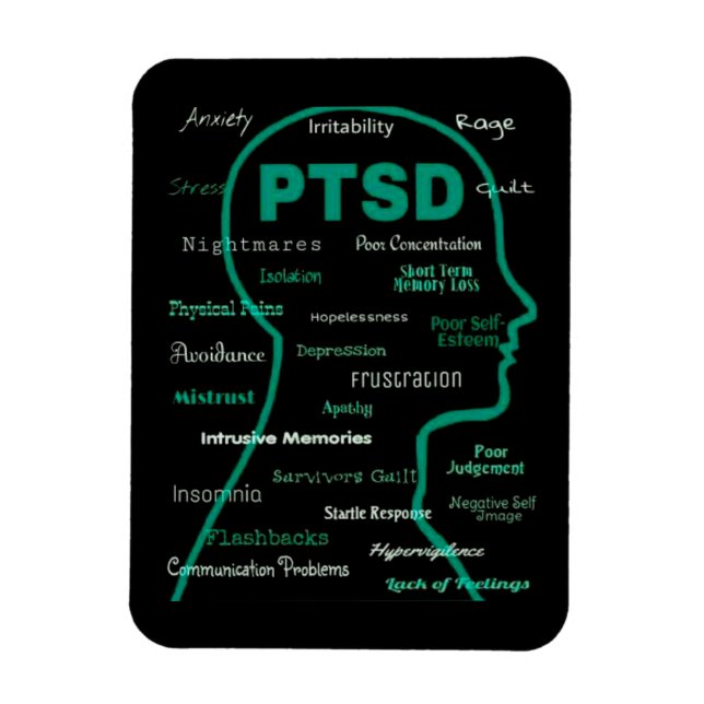 PTSD Kopf/Symptome Magnet (Vertikal)