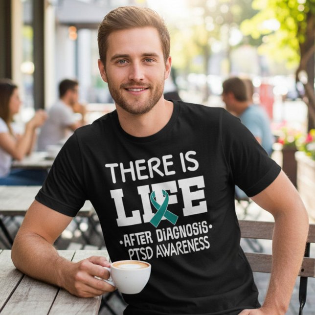 PTSD-Krieger Türkisband-Bewusstsein Tri-Blend Shirt (Von Creator hochgeladen)