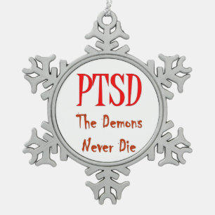 PTSD SCHNEEFLOCKEN Zinn-Ornament
