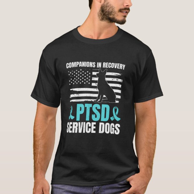 PTSD Service Dog American Flag PTSD US Veterans Lo T-Shirt (Vorderseite)