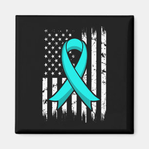 Ptsd Stress Awareness Ribbon mit US-Flagge Grafik Magnet