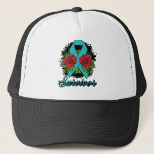PTSD Survivor Rose Grunge Tattoo Truckerkappe