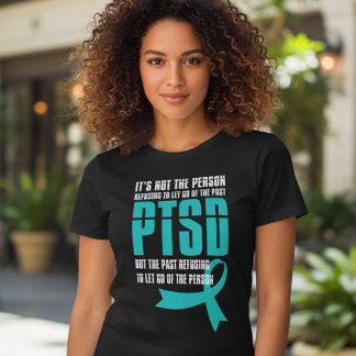 PTSD Vergangenes Trauma Türkises Band Bewusstsein Tri-Blend Shirt