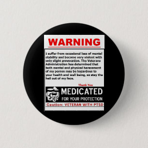 PTSD WARNING Knopf Button