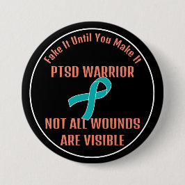 PTSD WARRIOR. NICHT ALLE WUNDEN SIND SICHTBAR. BUTTON