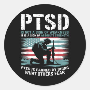 Ptsd wird verdient, indem man tut, was andere fürc runder aufkleber
