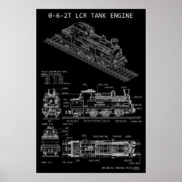 PTW 0-6-2T-Tank-Lokomotive "Blueprint" Poster
