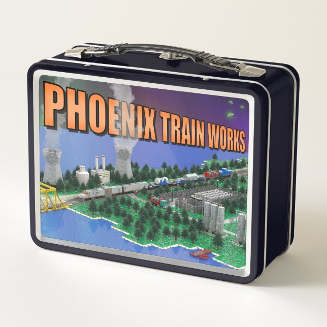 PTW Atomic Train und Kraftwerkszene Metall Brotdose (Rückseite)