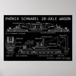 PTW Kleinformat-Schnabel-Triebwagen "Blueprint" Poster