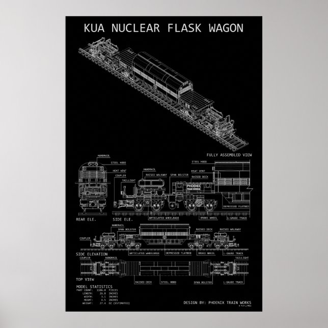 PTW KUA Nuclear Flask Train Wagon "Blaupause" Poster (Vorne)