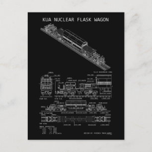 PTW KUA Nuclear Flask Train Wagon "Blaupause" Postkarte