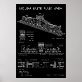PTW Nuclear Waste Flask Wagon "Blaupause" Poster