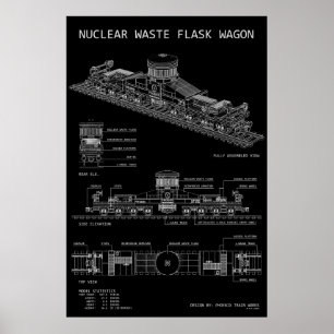 PTW Nuclear Waste Flask Wagon "Blaupause" Poster