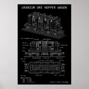 PTW Uranium-Erz-Kippwagen-Zugwagen "Blaupause" Poster