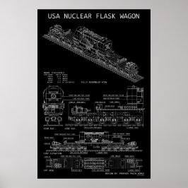 PTW USA Atommüll-Behälterwagen "Blueprint" Poster