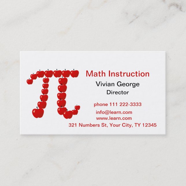 PU-Äpfel, Apfelkuchen Visitenkarte (Vorderseite)