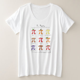 PU-Menü-niedlicher Mathe-PU-Tagesfrauen plus Große Größe T-Shirt