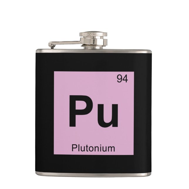 Pu - Plutonium Chemistry Periodic Table Symbol Flachmann (Vorderseite)
