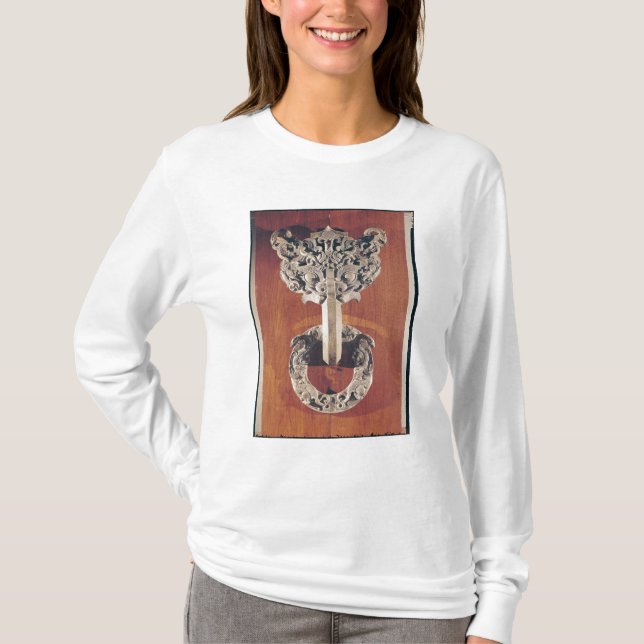 P'u shou Türklopfer mit einem taotie Entwurf T-Shirt (Vorderseite)